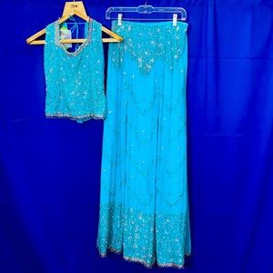 New With Tags 2 Piece Light Blue Lengha!
